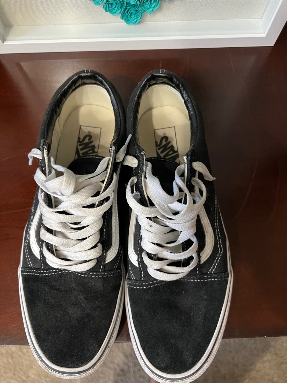 Vans Black and White Old Skool Low-Top Sneakers